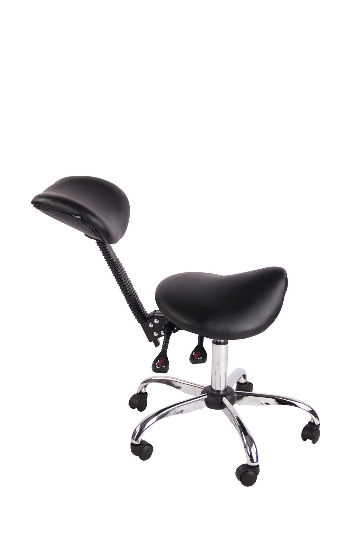 HOCKER Lederlook schwarz - Chromfarben/Schwarz, Textil/Metall (58/88/58cm) - CLP