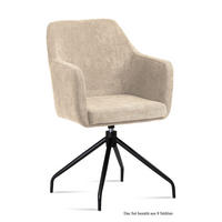 ARMLEHNSTUHL drehbar (8er-Set) Donnie 57x87x60 Schwarz/Natur - Schwarz/Naturfarben, Kunststoff (60/87/57cm) - 58aufmkessel