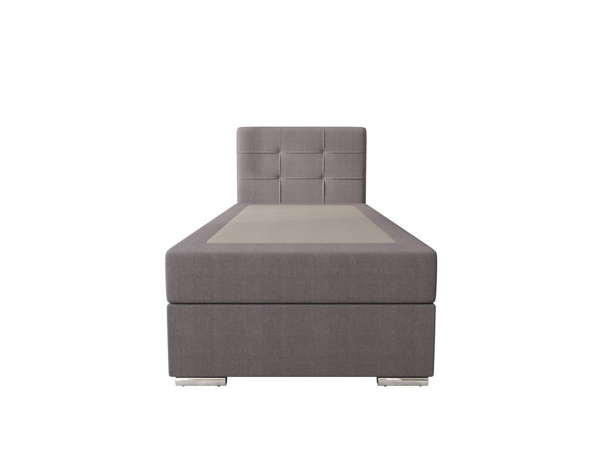 BOXBETT ZILANO 1 mit Matratze H3 und Topper 90x200 Cosmic 160 - Hellgrau, Holz/Textil (90/200cm) - Bedante