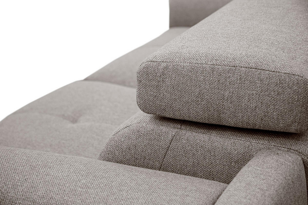 RELAXSOFA MATERA 3-Sitzer mit 2 Relaxfunktionen, taupe - Taupe/Schwarz, Holzwerkstoff/Textil (212/82/103cm) - Courtois Laville