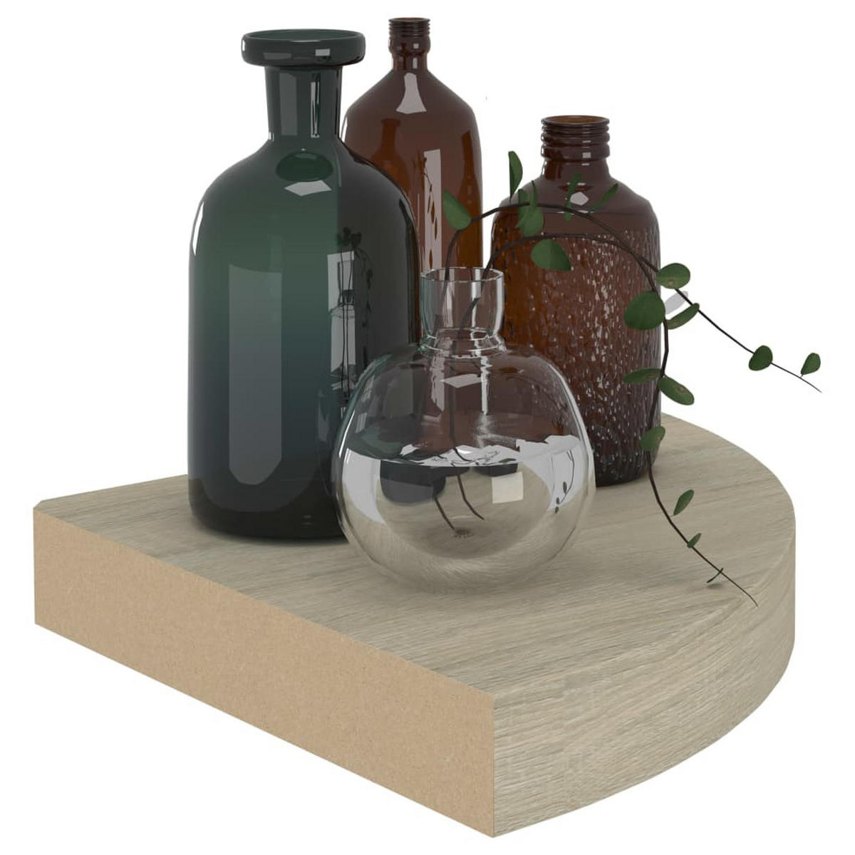 WANDBOARDSET für die Ecke 2-tlg. 25/25/3,8 CM aus MDF Eichen-Optik Dekor - Eichefarben, Holzwerkstoff (25/3.8/25cm) - vidaXL