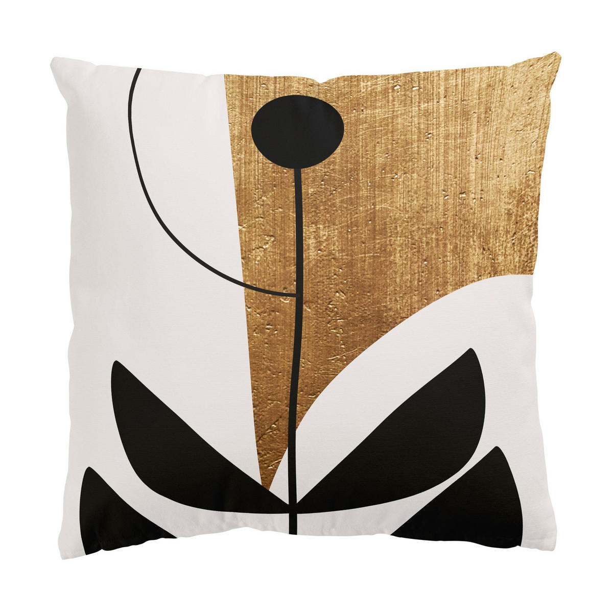 KISSENBEZUG Abstrakte Formen - Blume Gold 40/40 cm - Goldfarben, Textil (40/40cm) - Bilderwelten