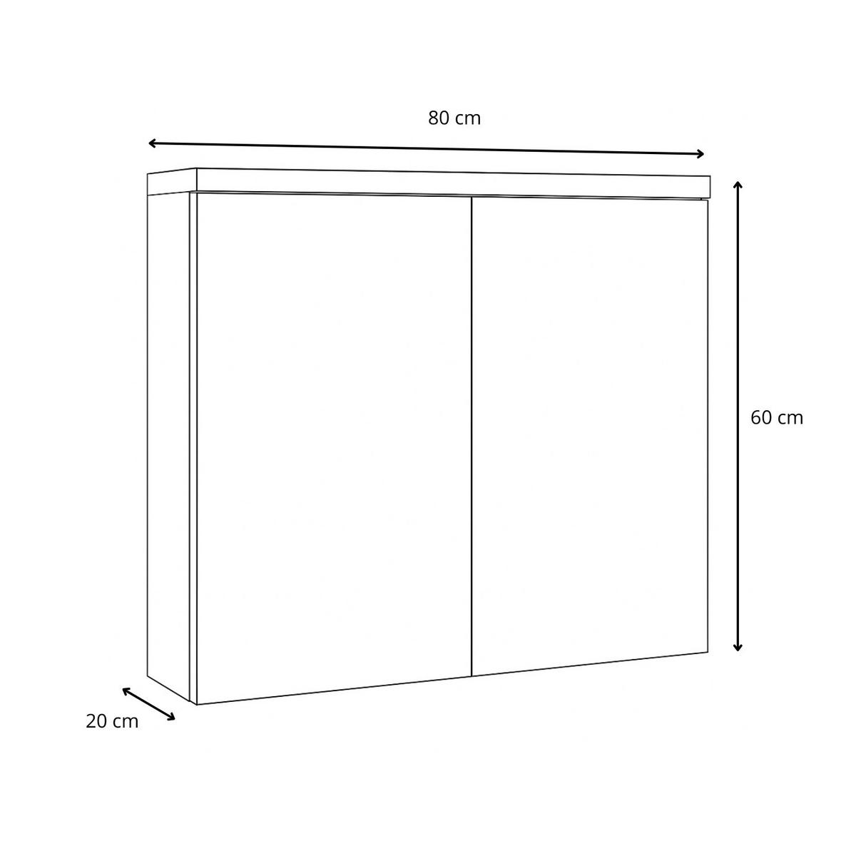 SPIEGELSCHRANK Toledo Cashmere - 80 x 20 x 60 cm - Kaschmir, Holz (80/60/20cm) - Badplaats
