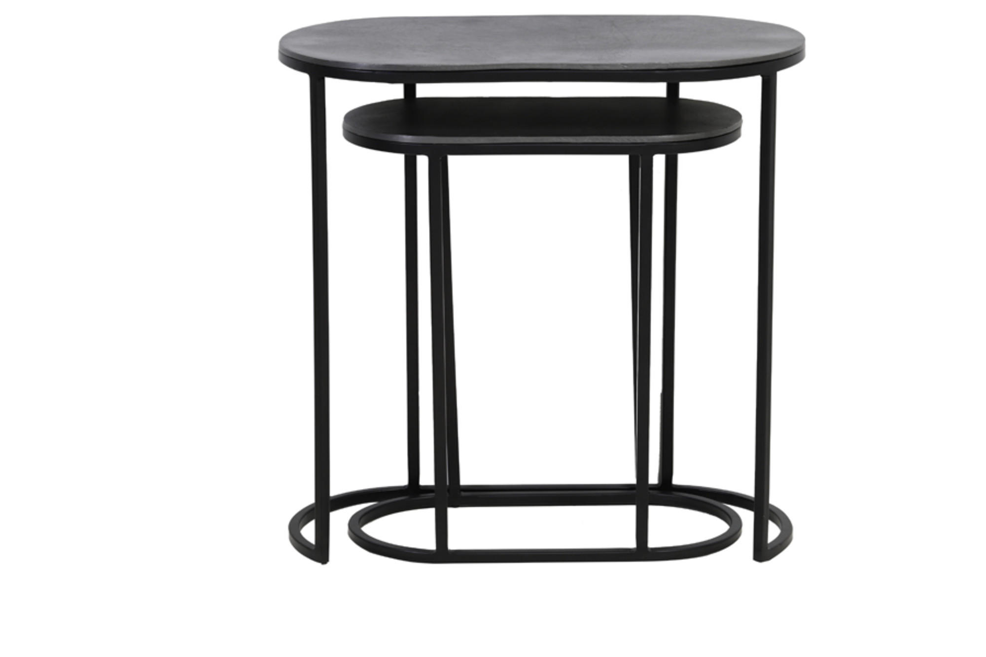 Light & Living Beistelltisch Schwarz 26x53x53 cm