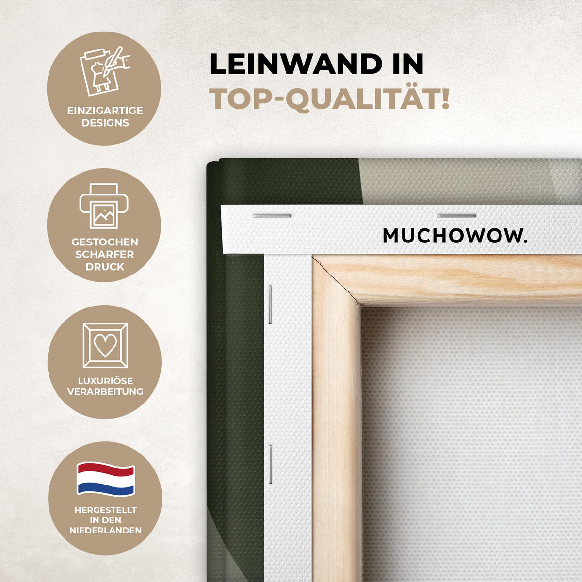 LEINWANDBILD Japandi - Grün - Abstrakt - Modern 30x40 cm - Salbeigrün, Textil (30/40cm) - MuchoWow