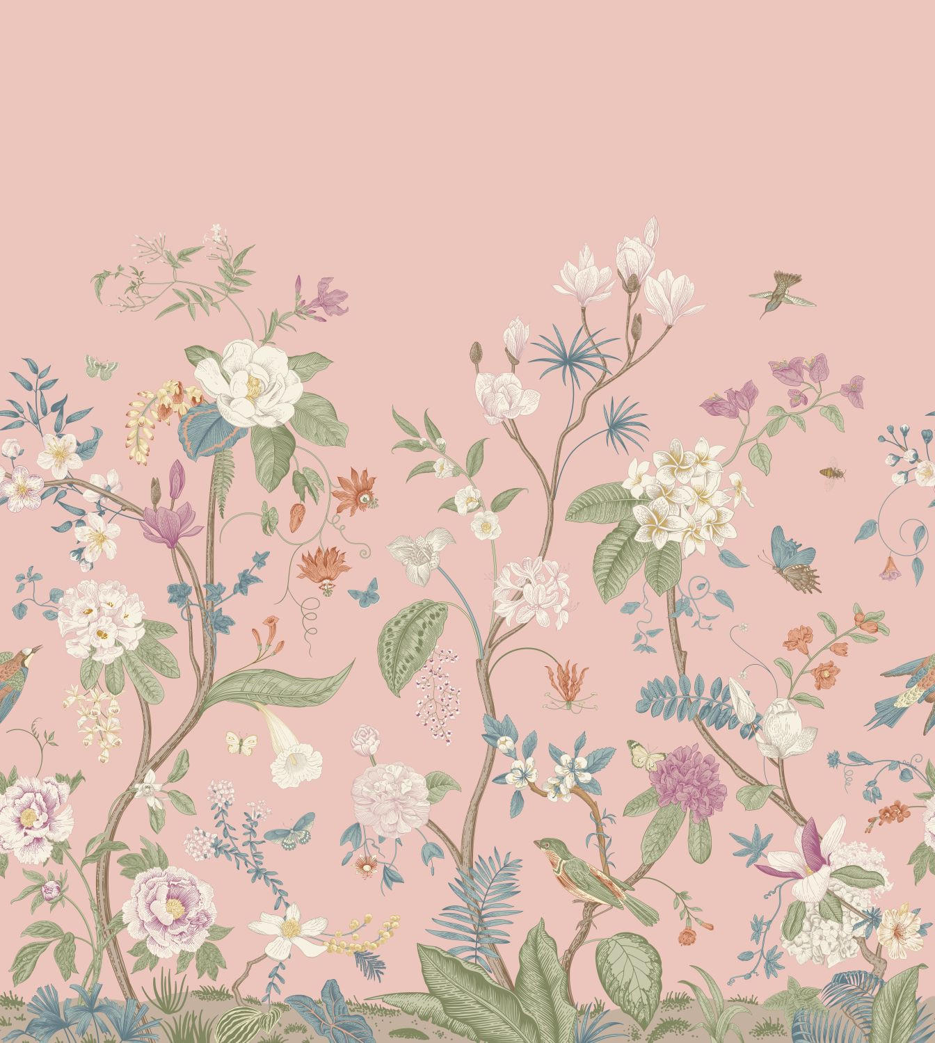 FOTOTAPETE Blumen 2.5 x 2.79 m - Pink, Papier (250/279cm) - ESTAhome