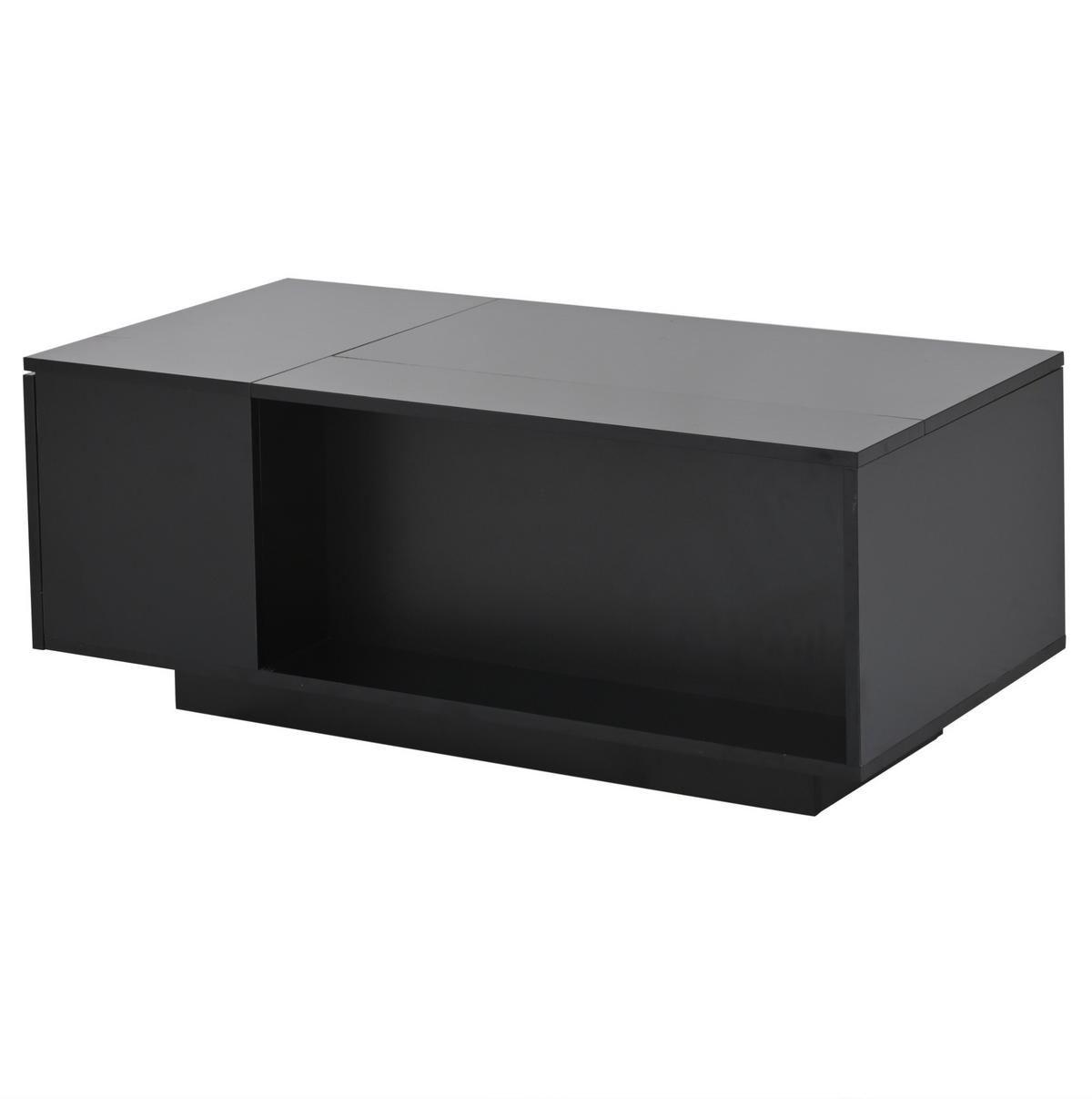 COUCHTISCH höhenverstellbar 100 x 50 x 40 cm Schwarz mit Stauraum - Schwarz, Holzwerkstoff (100/50/40cm) - Meubliv