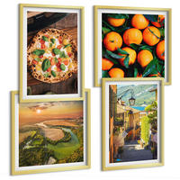 BILDER SET 4er Set - 50x50 cm & 40x60 cm Goldrahmen - Italienische Flüsse, Hügel, Straße - Goldfarben, Kunststoff (50/50cm) - TULUP