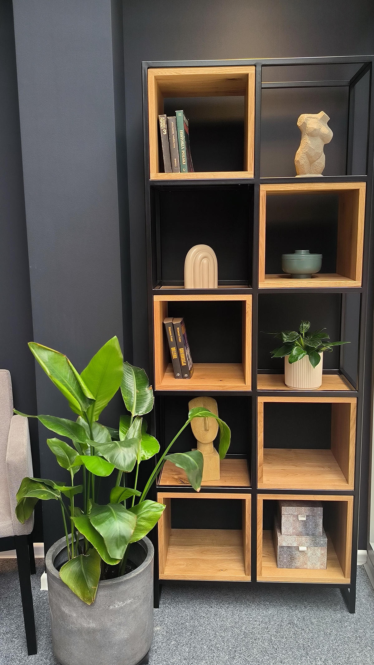 REGAL Frame aus massivem Eichenholz - Eichefarben/Naturfarben, Holz (82/200/38cm) - Danzz