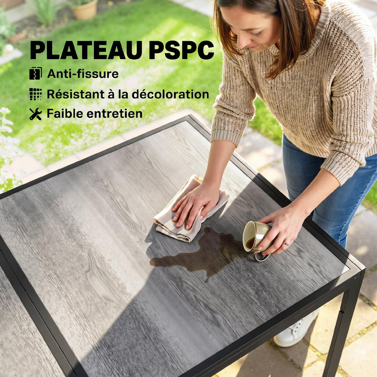 GARTENTISCH,GRAU,1 Stück - Grau, Naturmaterialien (150/80/74cm) - GiPP