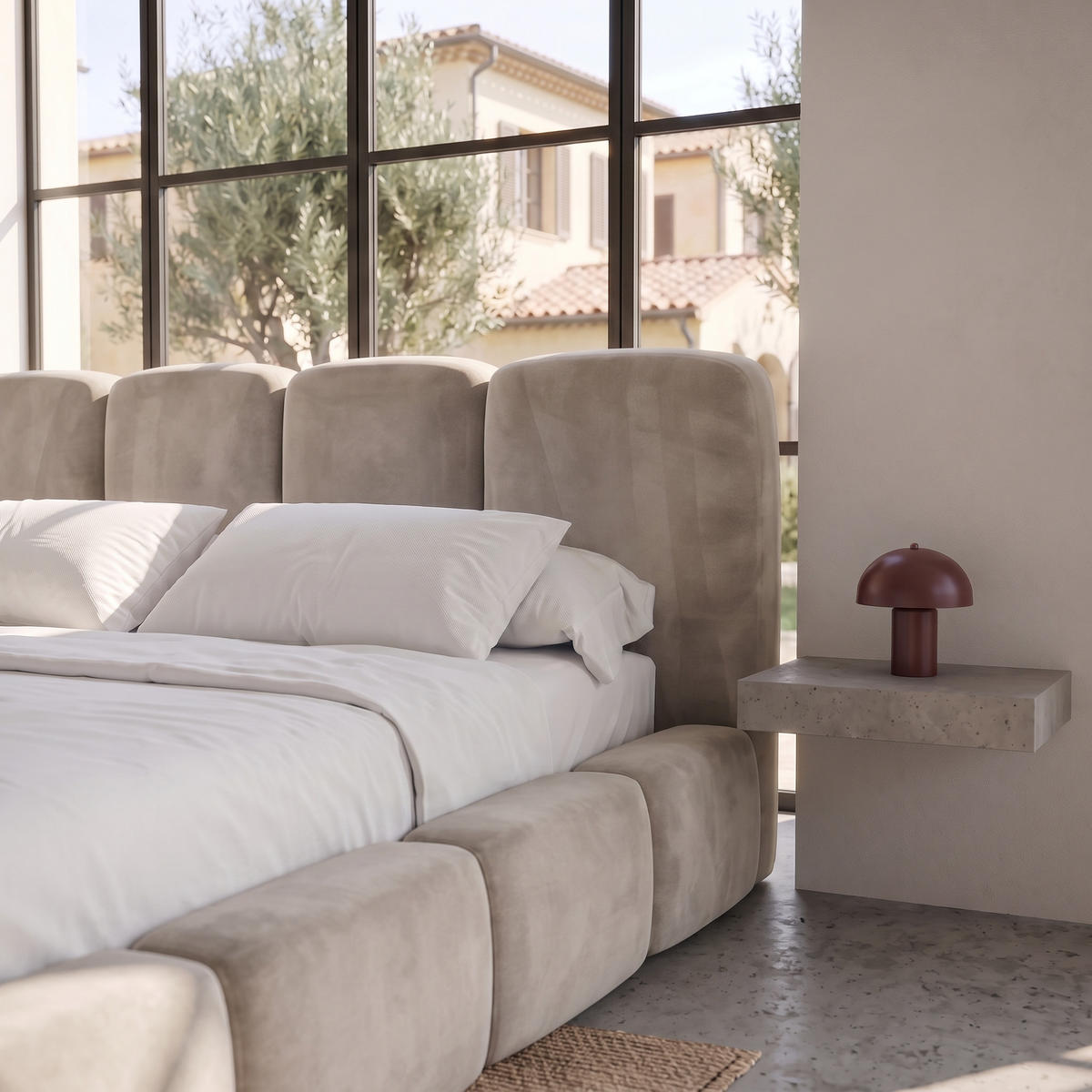 POLSTERBETT SUENO MAXI 200x200 cm in Hellgrau, gepolstertes Kopfteil, Metalllattenrost, Bettkasten, Velour-Stoff - Hellgrau/Naturfarben, Holz/Textil (200/200cm) - Muffo