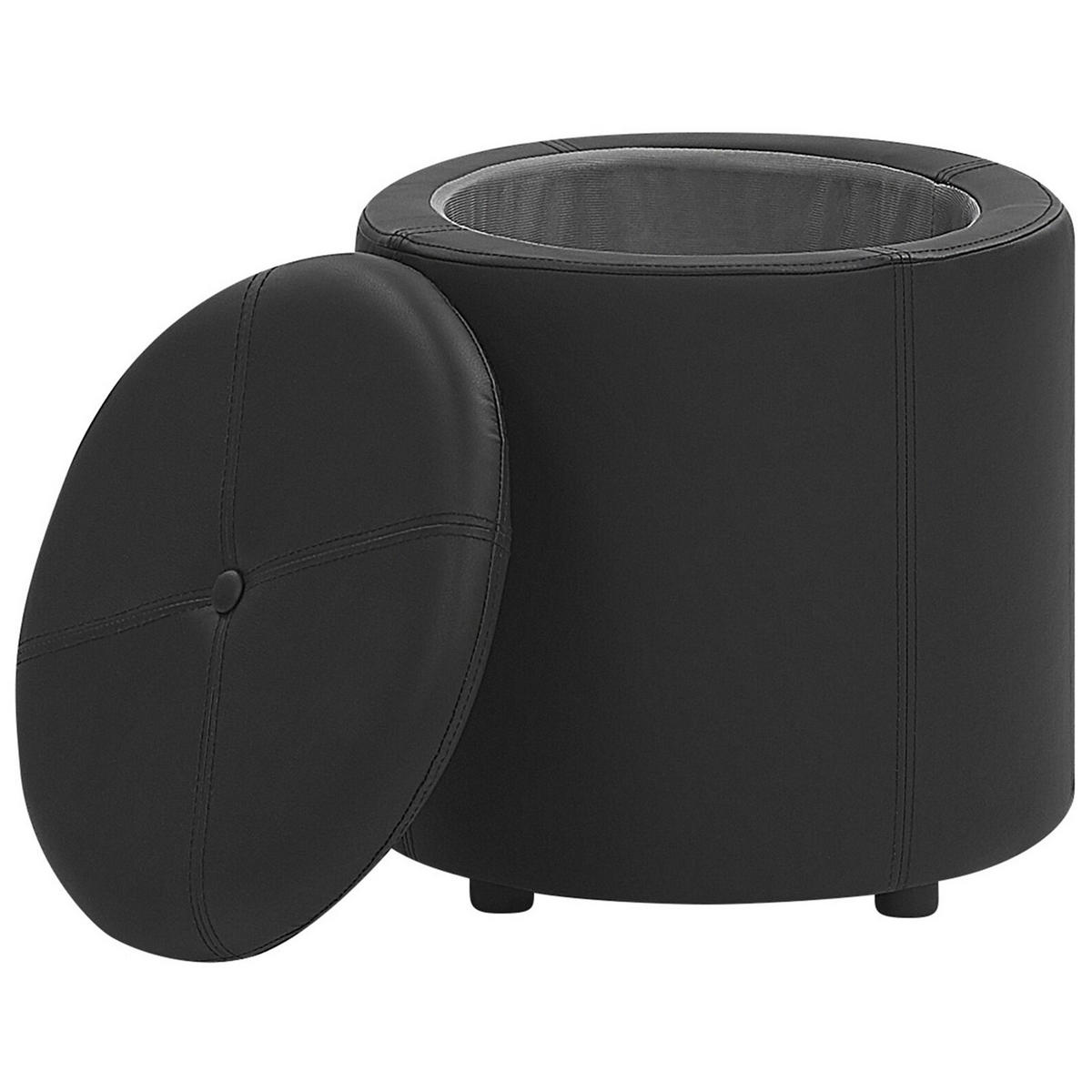POUF Maryland 38/38/40 cm - Schwarz, Kunststoff (38/40/38cm) - Beliani