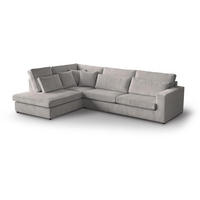 ECKSOFA Parma ohne Schlaffunktion cappuccino links - Schwarz/Cappuccino, Textil (314/224cm) - Beautysofa