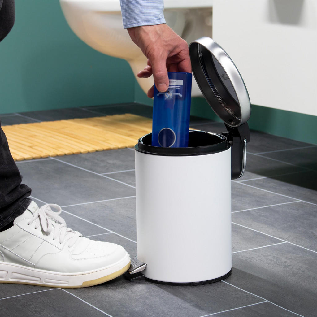 Thumbnail - bremermann Treteimer,, Weiß, Metall, 17x25.5x17 cm, Küchen, Küchenausstattung, Mülleimer