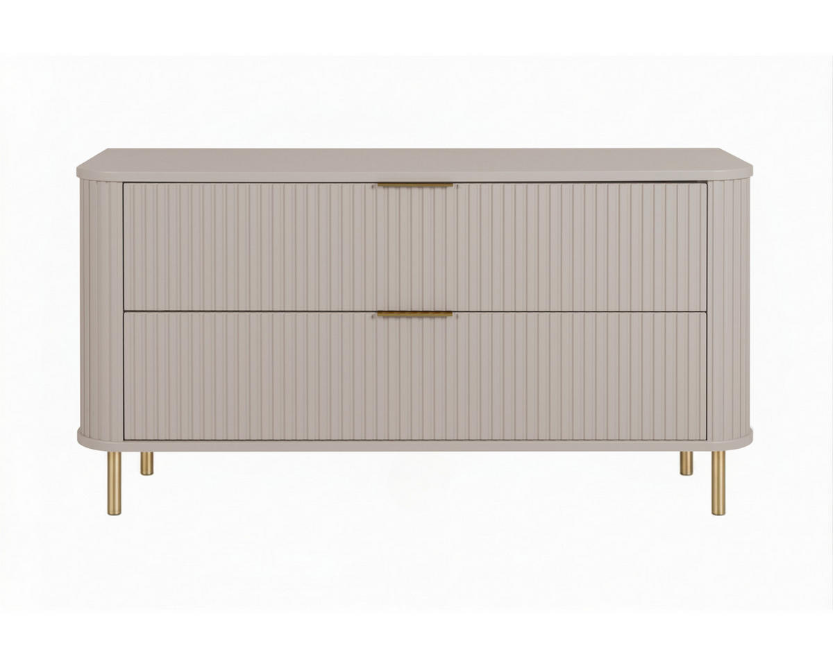 BADEZIMMERSCHRANK : Farbe Kaschmir, Griff gold, Füße gold, 120 x 41,5 x 66,7 cm - Kaschmir/Goldfarben, Holzwerkstoff (120/66.7/41.5cm) - 3XE LIVING