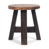 PFLANZENHOCKER Bern Mahagoni Massivholz 04 schwarz-natur - Graubraun, Holz (20/23/20cm) - DESIGN DELIGHTS