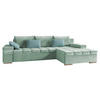 ECKSOFA Bangkok, Seite: Rechts - Silberfarben/Mintgrün, Holz/Textil (310/175cm) - MIRJAN24