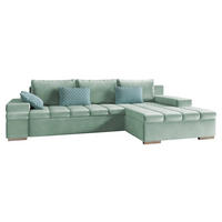 ECKSOFA Bangkok, Seite: Rechts - Silberfarben/Mintgrün, Holz/Textil (310/175cm) - MIRJAN24