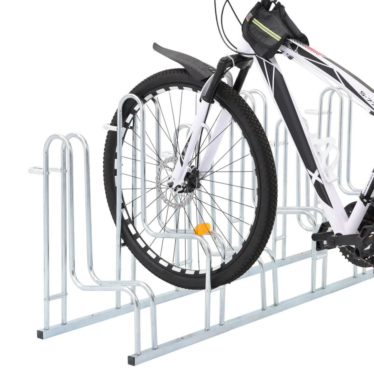 FAHRRADSTÄNDER Für 6 Fahrräder Freistehend Verzinkter Stahl - Silberfarben, Metall (41/73/164cm) - vidaXL