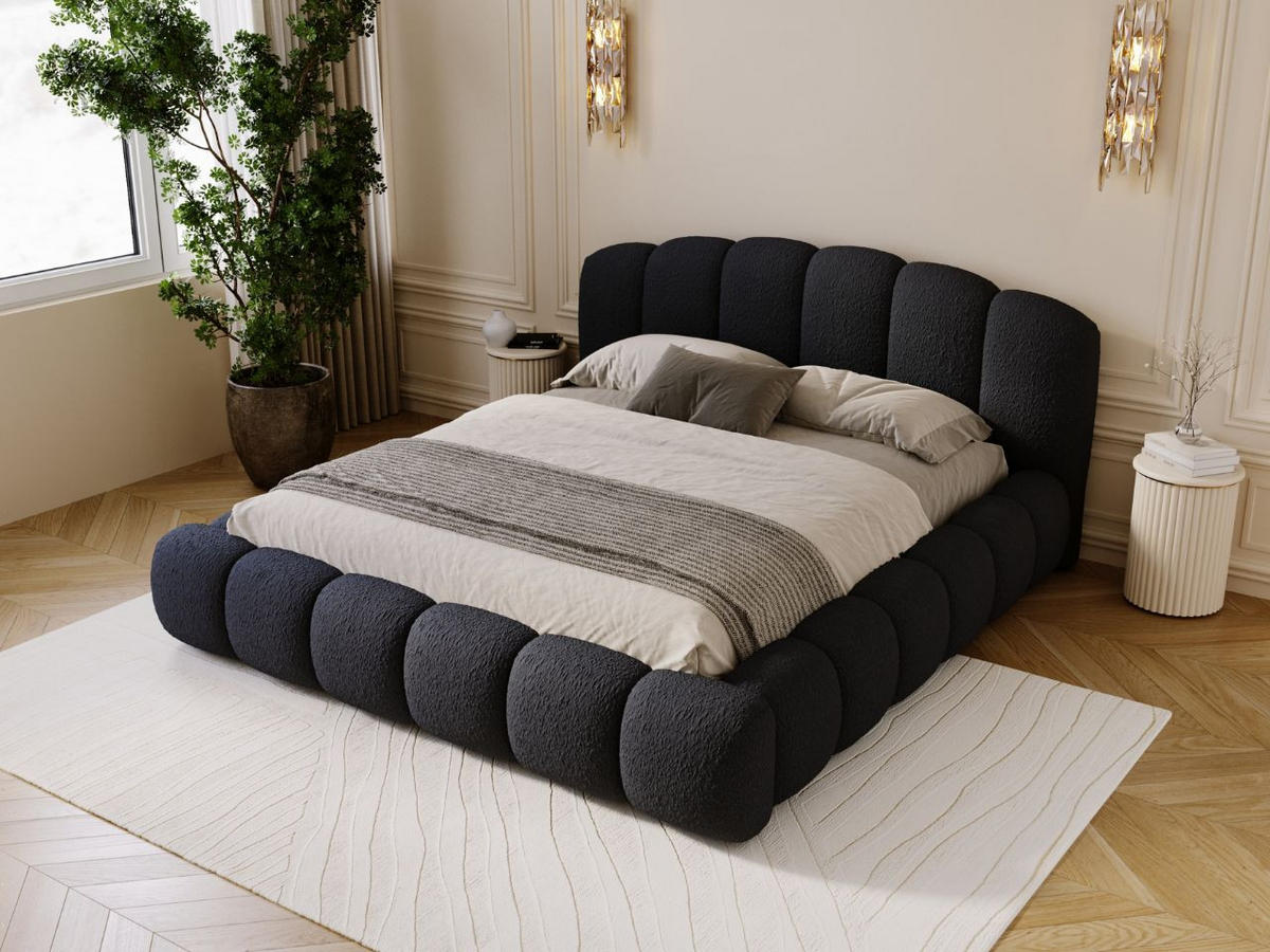 POLSTERBETT CLOUD SOFT - Schwarz, Textil (206/234cm) - Graingold