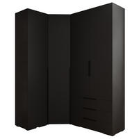 GARDEROBEN-SET 236,7/181,7/47 - Schwarz, Holz/Kunststoff (181.7/236.7/47cm) - Abiks Möbel
