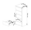 KOMMODE Weiß, Grau 40x35x92 cm - Weiß/Grau, Holzwerkstoff (35.0/40.0/92.0cm) - Akord