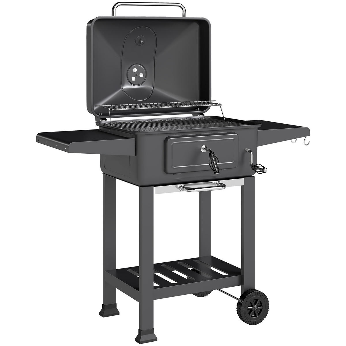 HOLZKOHLEGRILL DE-10231 Schwarz - Schwarz, Metall (63/101.5/112cm) - ComfortXL