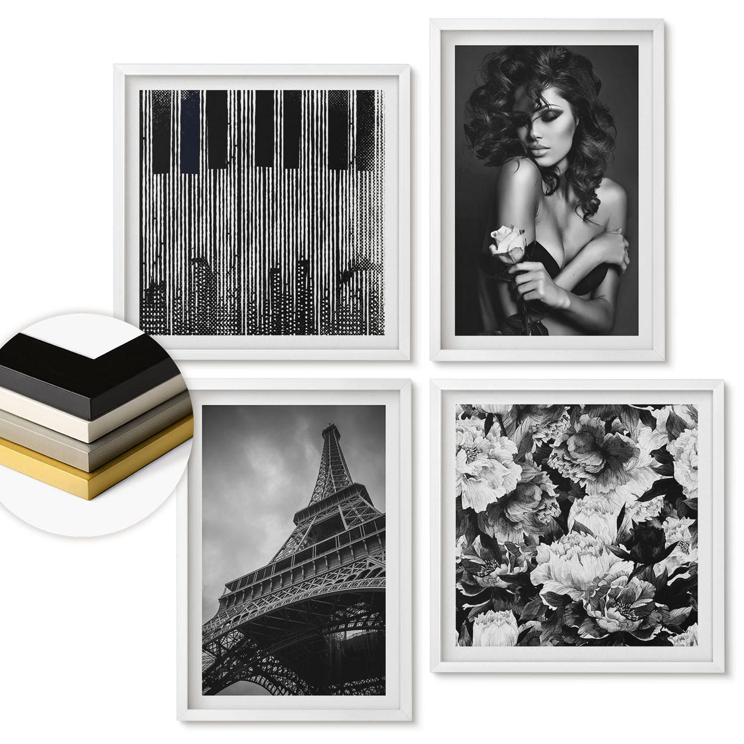 ArtPrintCave Wandbilder Weiß 50x50 cm