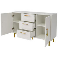KOMMODE 120/40/75 cm aus Spanplatte mit geriffelten Fronten und verstellbarem Einlegeboden Weiß - Weiß, Holzwerkstoff (120/40/75cm) - Modenvie