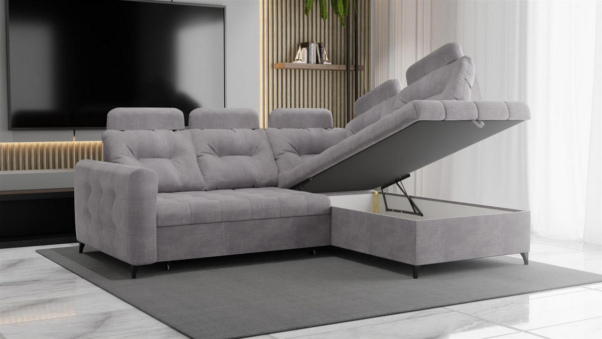 ECKSOFA Wendie - Dunkelblau, Holzwerkstoff/Textil (250/200cm) - Fun Möbel