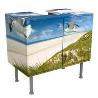 WASCHBECKENUNTERSCHRANK Dune Breeze 60/55/35 cm - Blau, Holzwerkstoff (60/55/35cm) - Bilderwelten