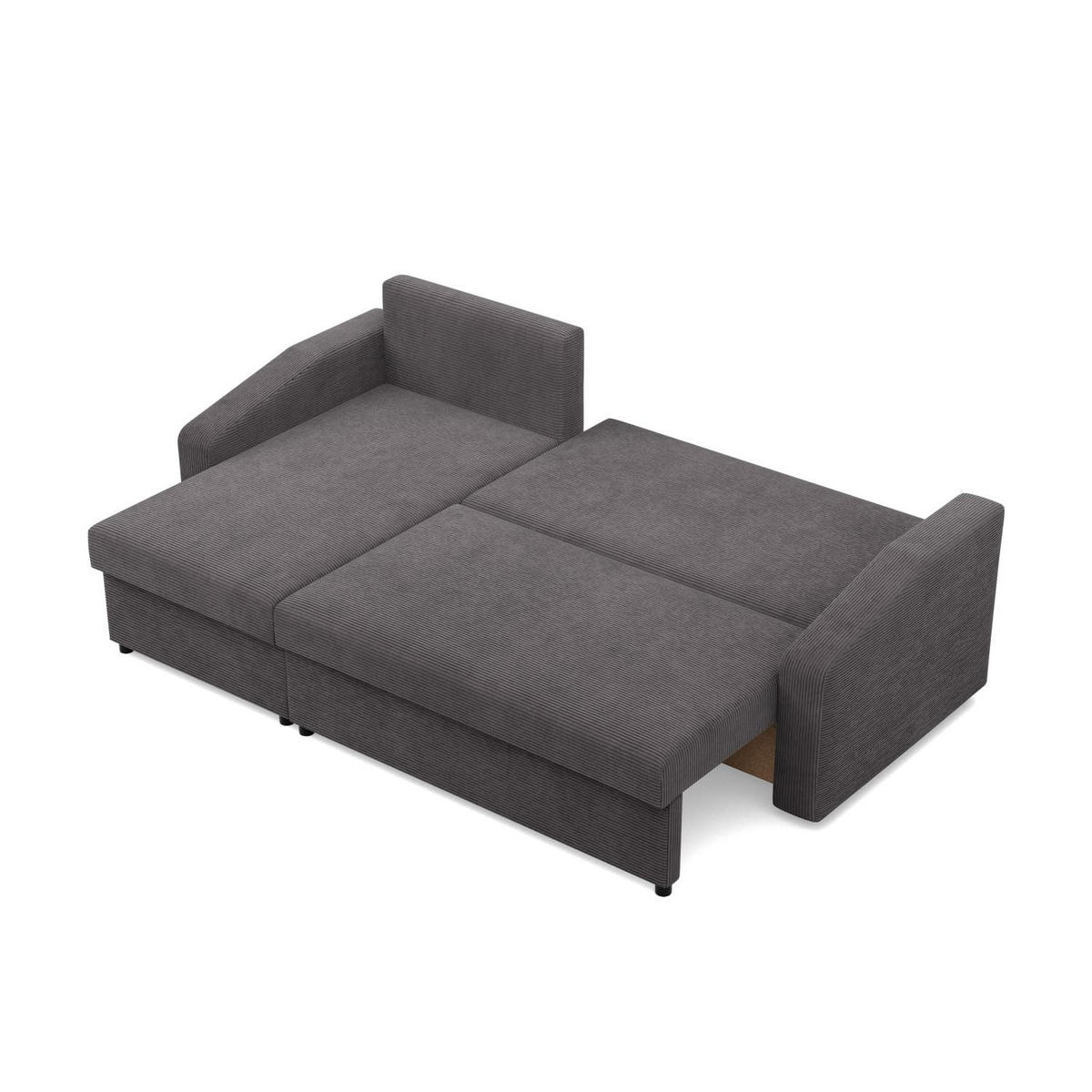 ECKSOFA MIT SCHLAFFUNKTION NEO, Cord - Dunkelgrau - Grau, Textil (231/140cm) - Mebligo