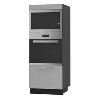BACKOFENHOCHSCHRANK Kvantum D5AA/60/154 Dust Grey Matt / Schwarz Matt 60 / 59 / 154cm - Schwarz/Grau, Holz/Holzwerkstoff (60/154/59cm) - Feldmann-Wohnen