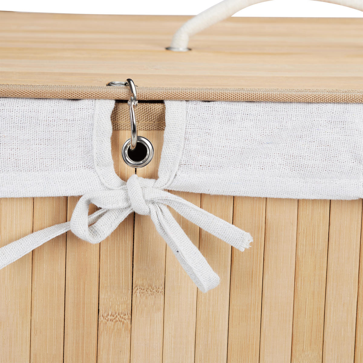 WÄSCHEKORB - Hellbraun, Holz/Textil (55/63/35cm) - Relaxdays