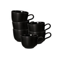 KAFFEETASSEN Liberty Velvet Black schwarz 260 ml 6er Set - Schwarz, Keramik (0.26L) - Seltmann Weiden