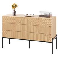 SIDEBOARD 115,5/38/75 cm mit 6 Schubladen in Natur mit 3D-Struktur - Naturfarben, Holzwerkstoff (115.5/75/38cm) - BEAOK