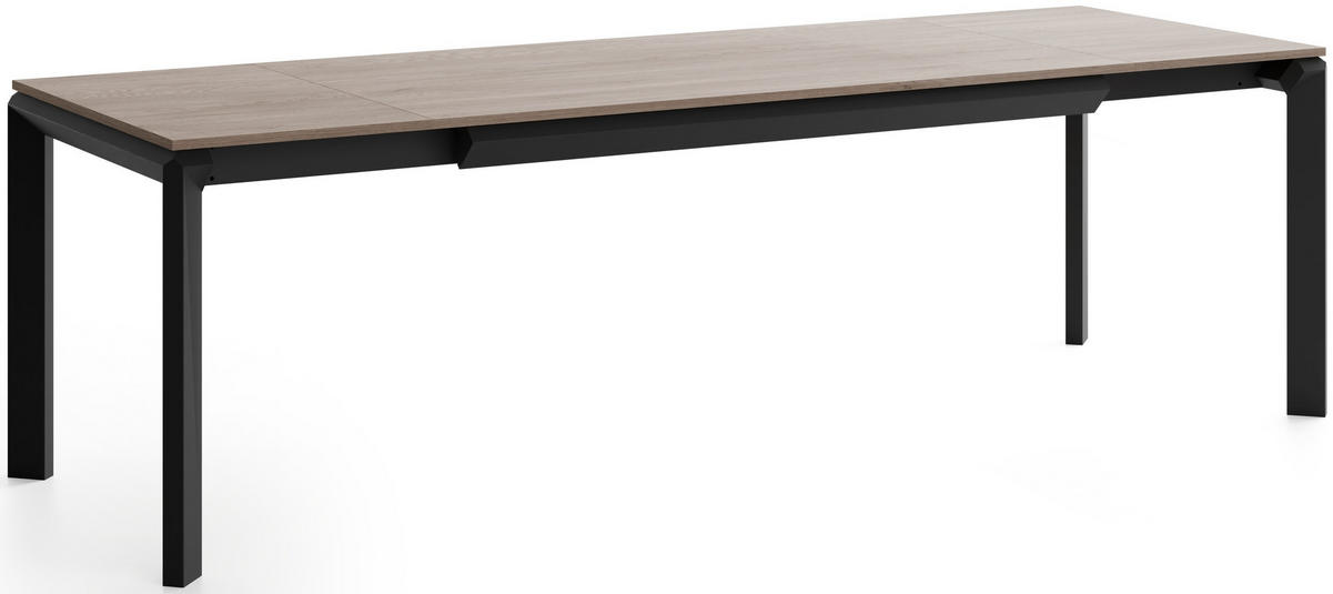 ESSTISCH Elan rechteckig ausziehbar verlängerbar mit Schwarzen Metallbeinen, Eiche Braun 180-270/90/76 cm - Eichefarben/Schwarz, Holzwerkstoff/Metall (90/270/76cm) - WFL GROUP