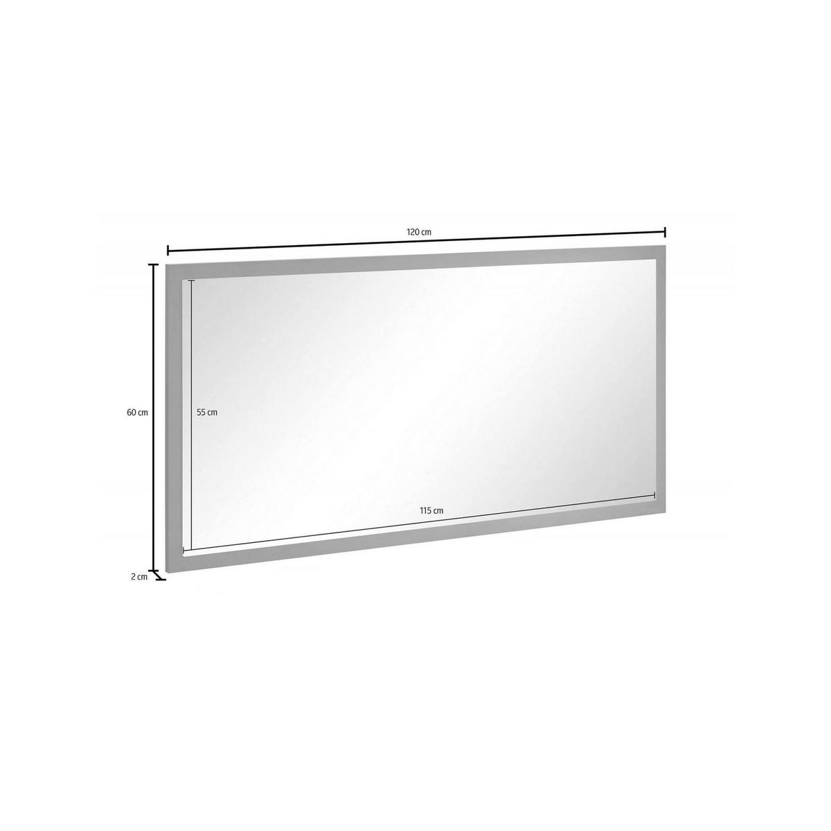 SPIEGEL Glänzendes Anthrazit 2/120/60 cm - Schwarz, Holzwerkstoff (120/60/2cm) - DMORA