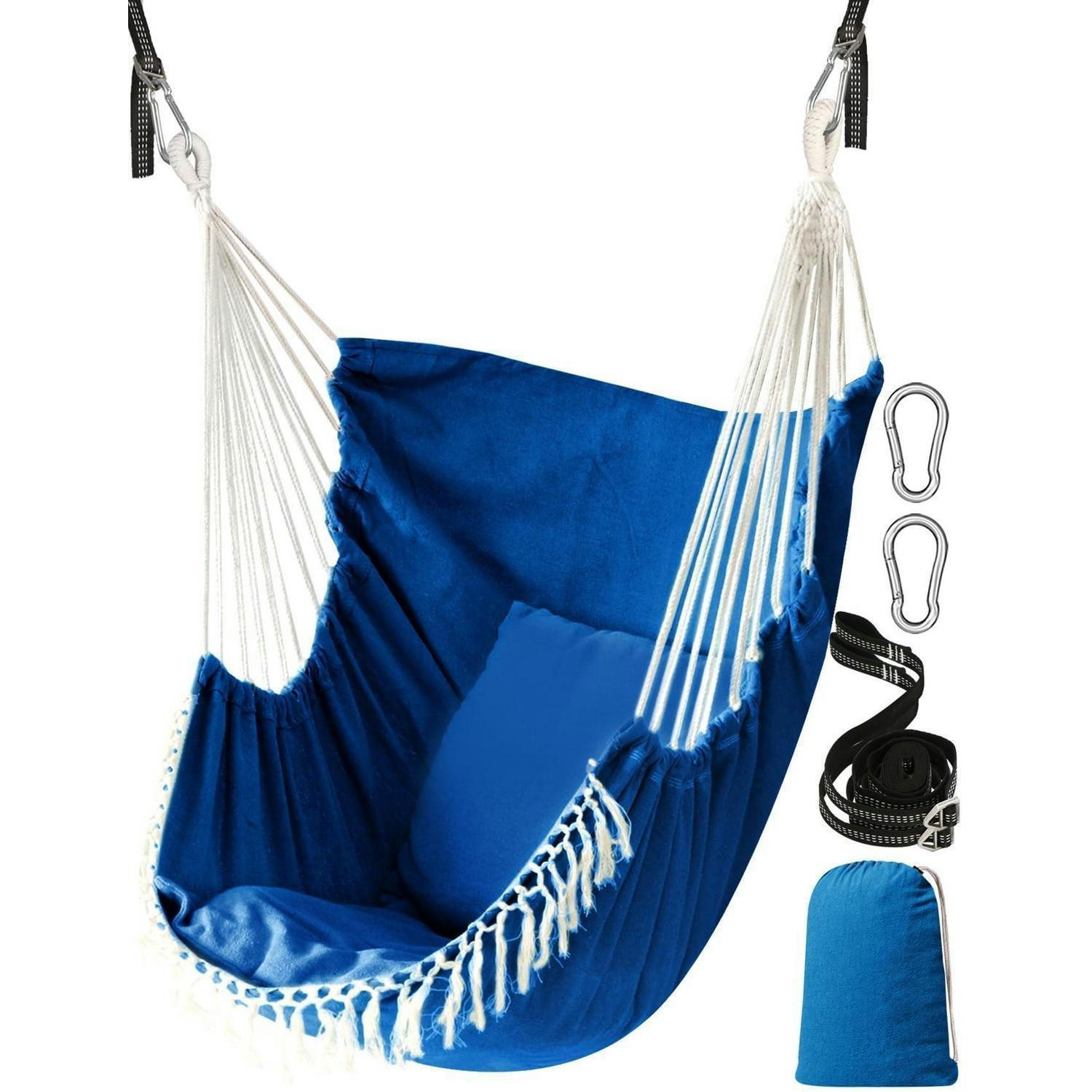HÄNGESESSEL Königsblau mit 2 Sitzkissen - Blau, Textil (100/1.5/130cm)