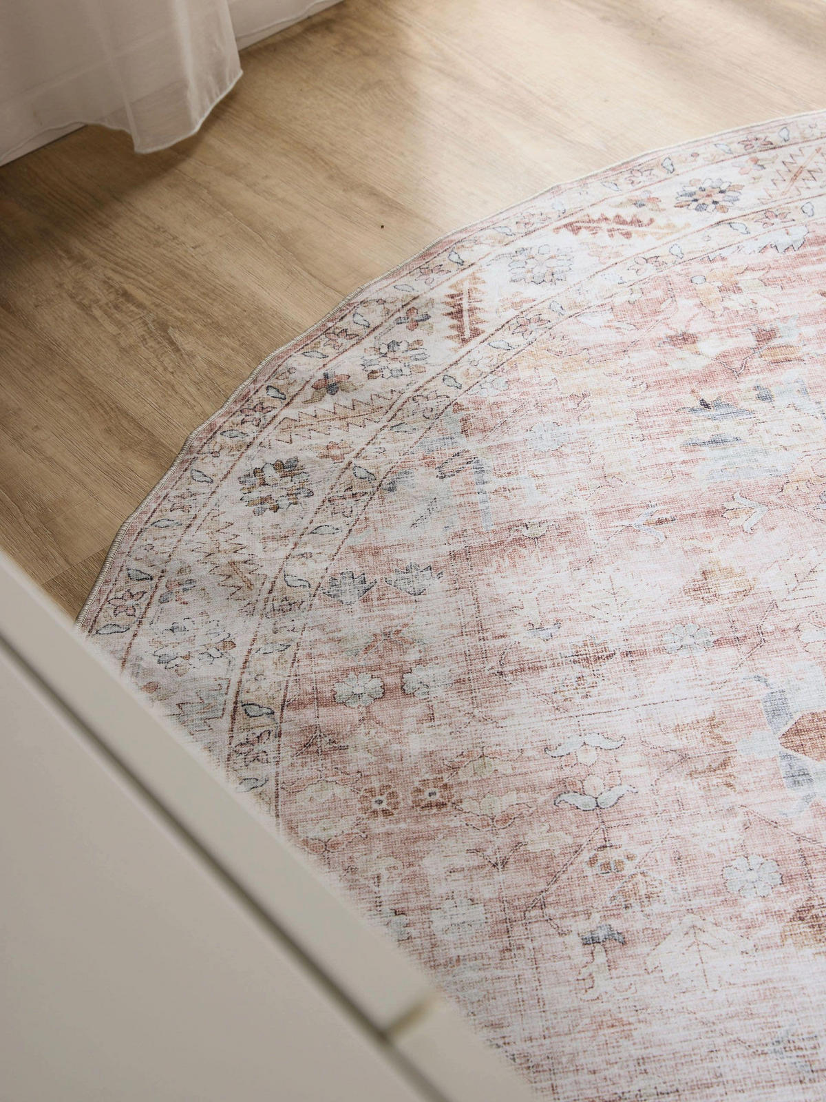 VINTAGE-TEPPICH George waschbar ø 160 cm rund - Rosa, Kunststoff (160/160cm) - benuta