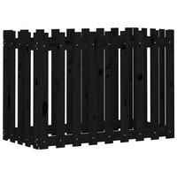 HOCHBEET Latten-Design Schwarz 100x50x70 cm Massivholz Kiefer - Schwarz, Holz (100/70/50cm) - furnicato