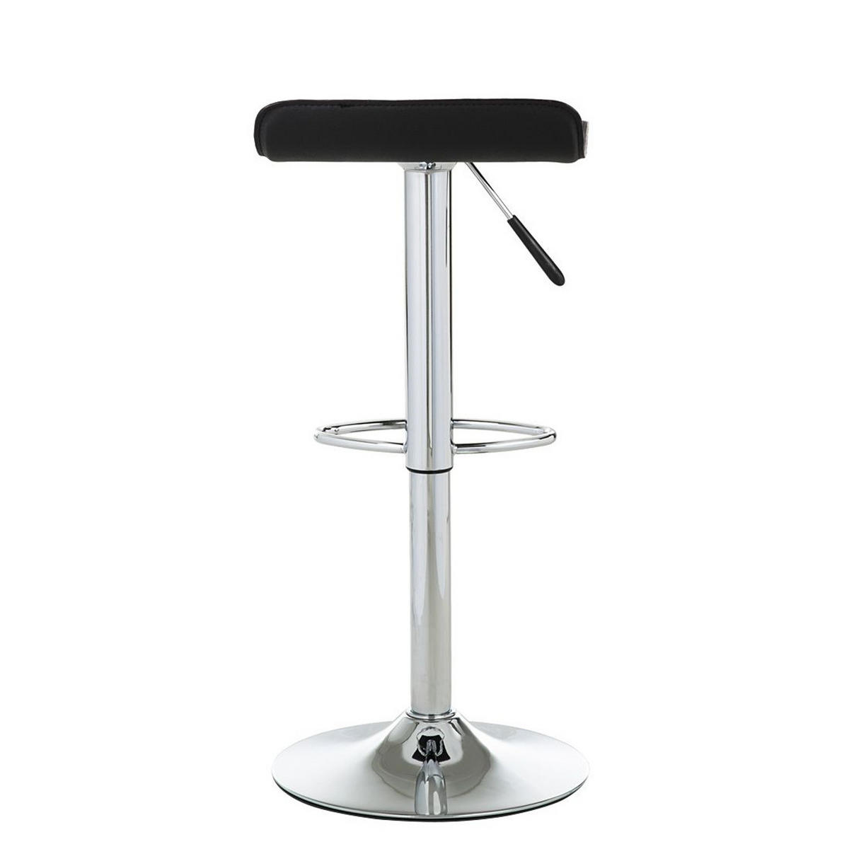 BARHOCKER (2er-Set) - Kunstleder - Chromfarben/Schwarz, Kunststoff/Metall (38/63/39cm) - home24