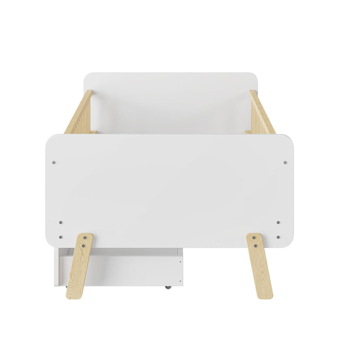 KINDEREINZELBETTEN aus Massivholz 90x190 cm in Weiß mit 2 Schubladen - Weiß, Holz (90/190cm) - Modfu