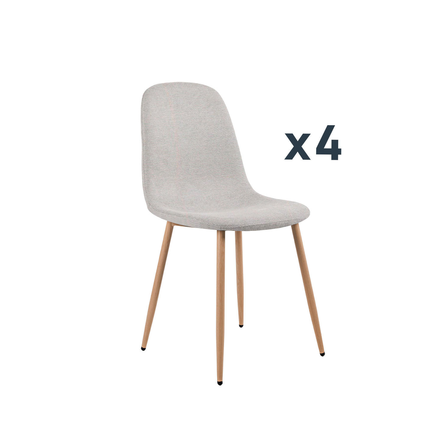 ESSZIMMERSTUHL Ellis Grau 43 cm x 87 cm 4er-Set - Grau, Textil (43/87/54cm) - Klast Home