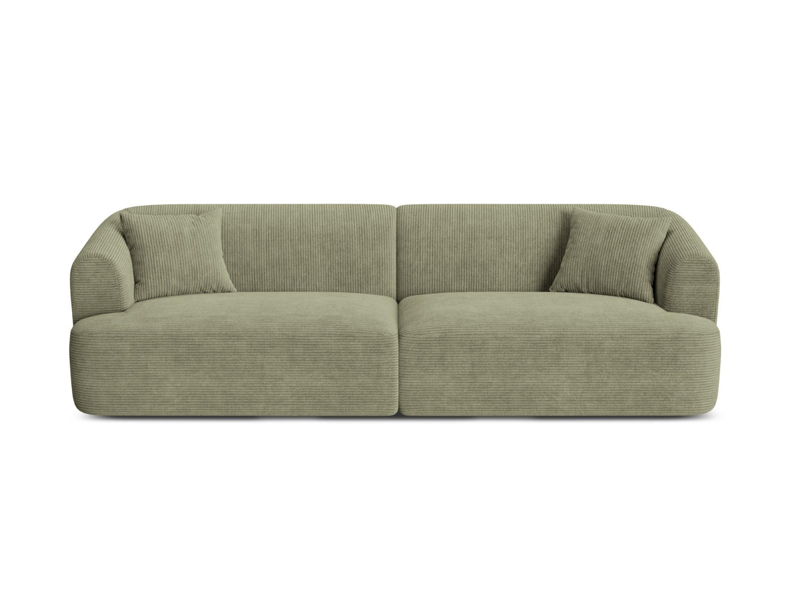 MODULARES-SOFA Campi aus Cord Moosgrün 4 Sitzplätze - Salbeigrün, Textil (90/70/255cm) - Cosmopolitan Design