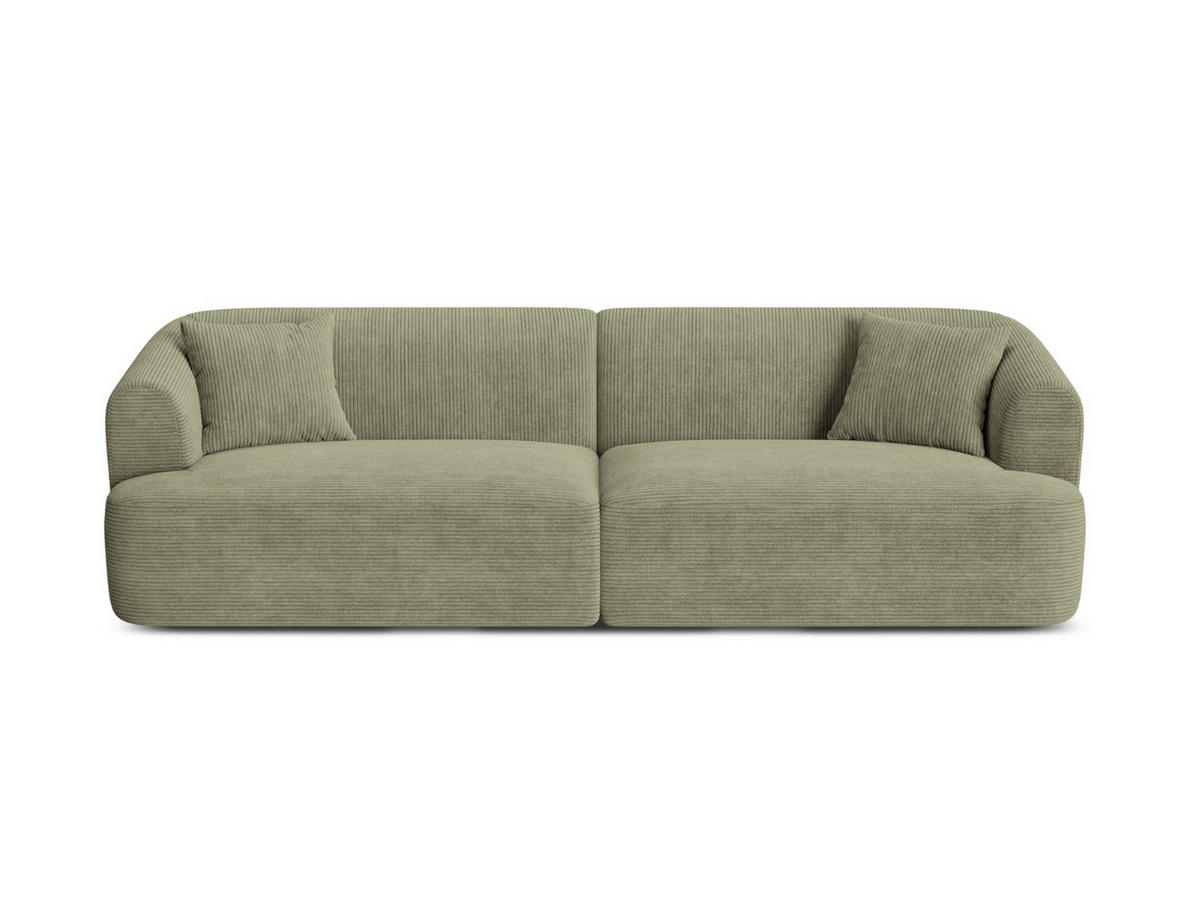 MODULARES-SOFA Campi aus Cord Moosgrün 4 Sitzplätze - Salbeigrün, Textil (90/70/255cm) - Cosmopolitan Design