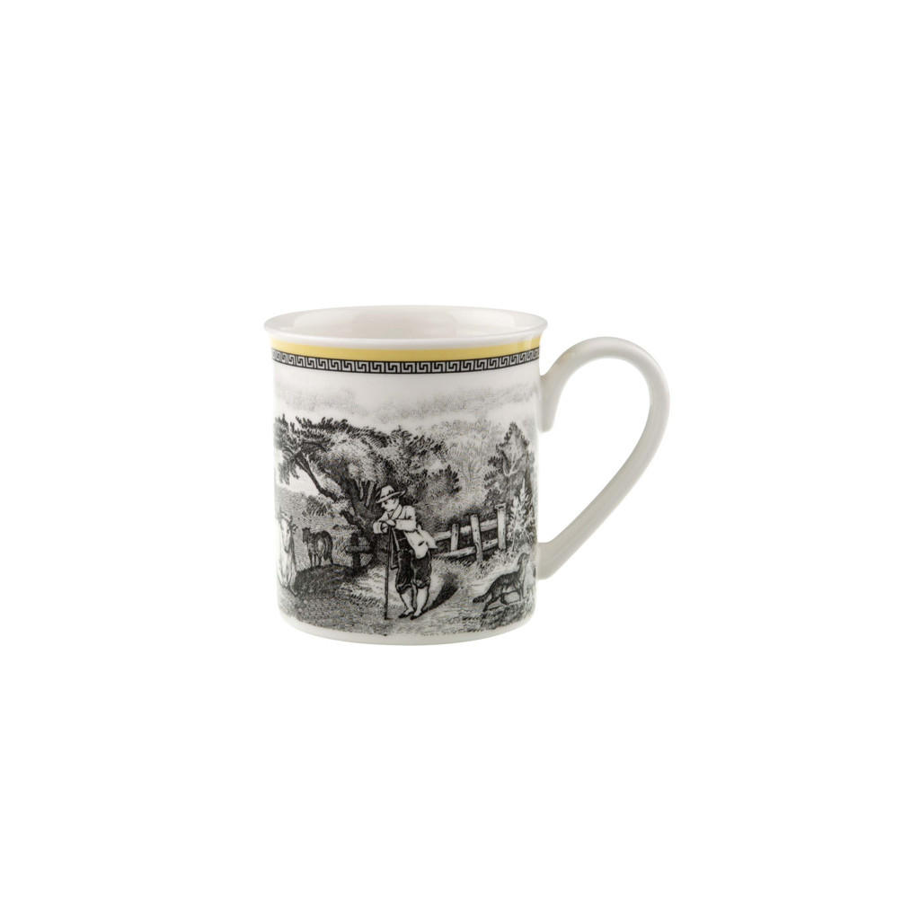 Villeroy & Boch Kaffeebecher Weiß, Grau, Gelb