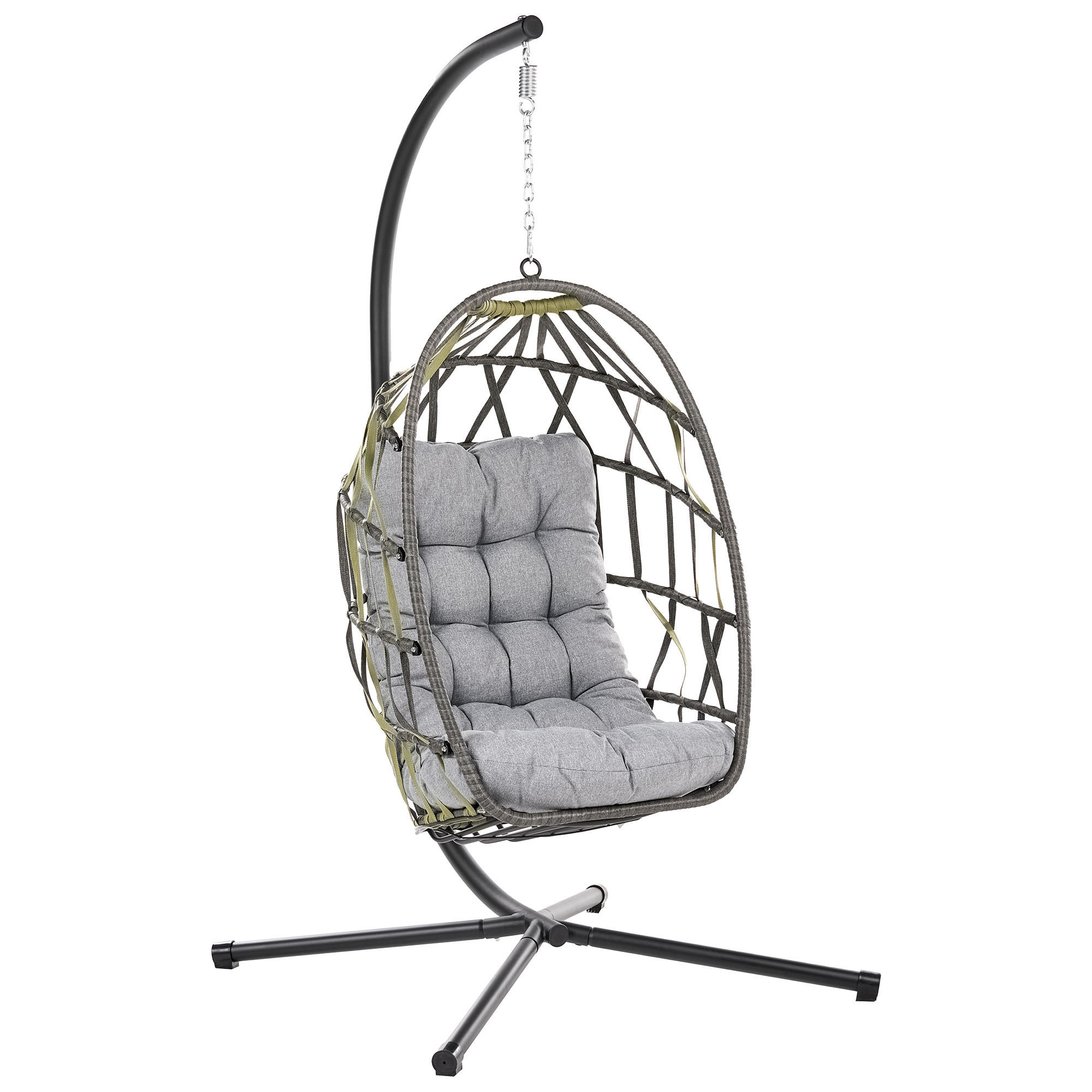 Beliani Hängesessel Dunkelgrau, Schwarz 102x195x104 cm