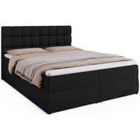 BOXBETT Dakota mit Topper 160/200 Schwarz - Schwarz, Textil (160/200cm) - Bromarkt