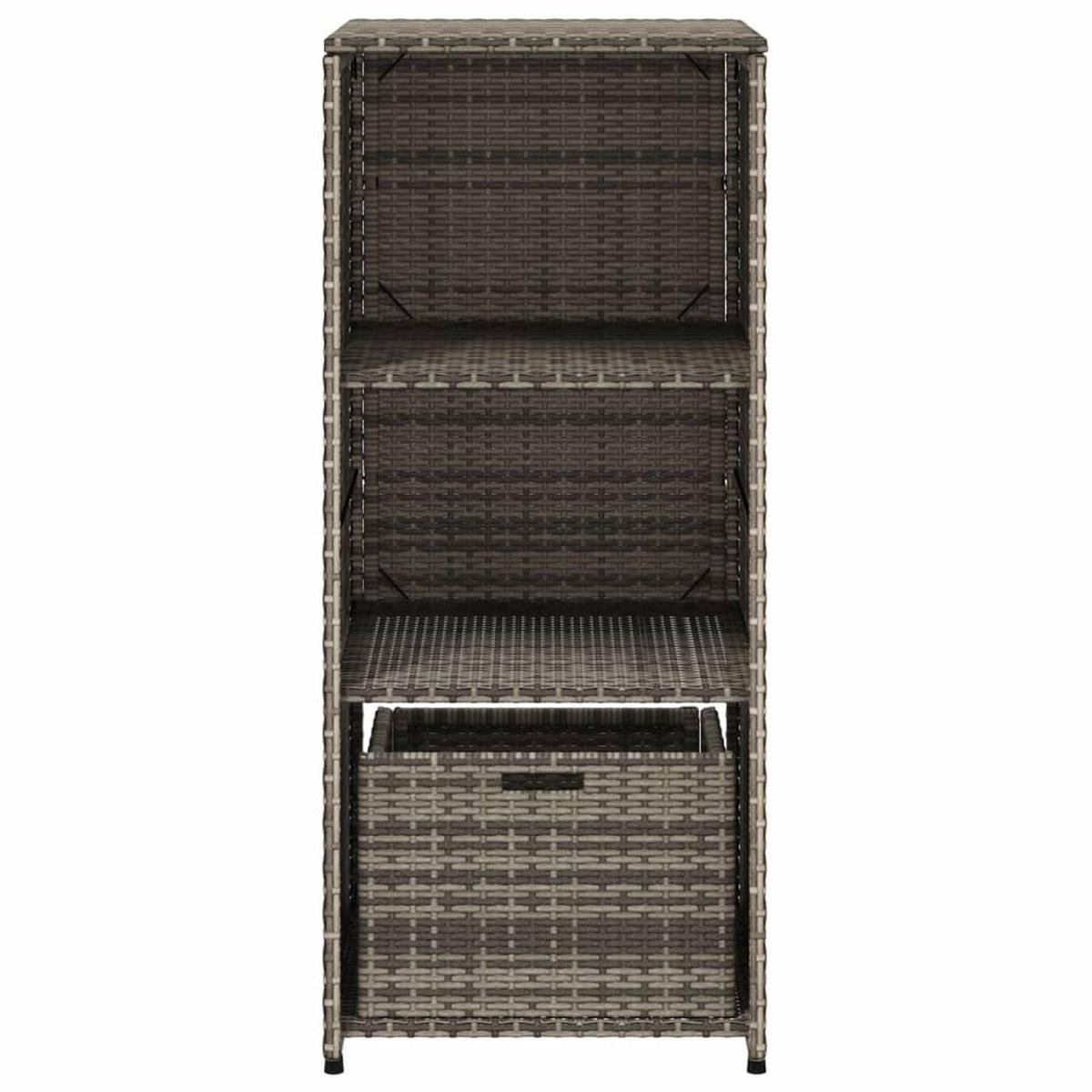 GARTENSCHRANK Grau 50/55/115 Cm Poly Rattan - Grau, Kunststoff (55/115/50cm) - vidaXL